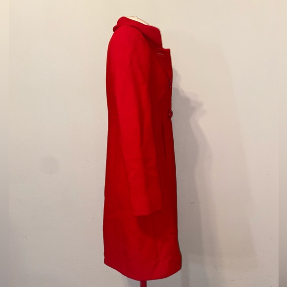 Gorgeous J Crew Knee Length Wool Ble d Coat Cherry Red Lined - Picture 6 of 15